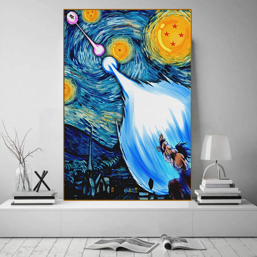 Toile anime personnalisée de peinture personnage déco 60x60