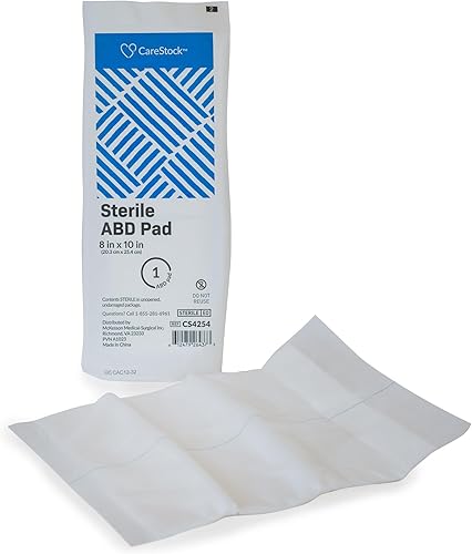 Miniatura 7 de CareStock Almohadillas abdominales de 8 x 10 pulgadas (paquete de 48) almohadillas estériles ABD, extra absorbentes, envueltas individualmente,