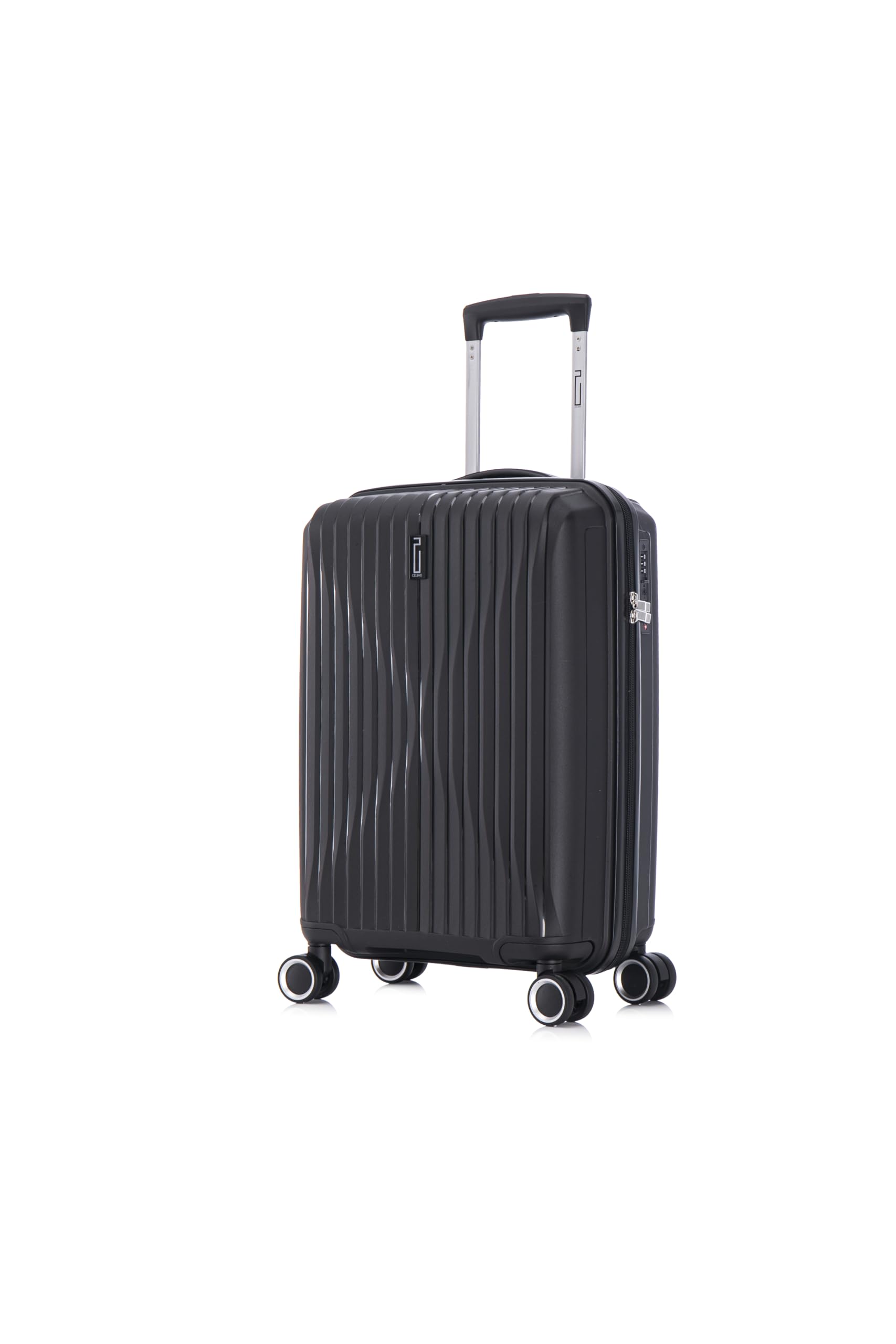 CELIMS - Valise Cabine 55x35x25 cm en Polypropylène | Ultra Légère 10 kg | Serrure TSA | 8 roulettes 360 | Noir