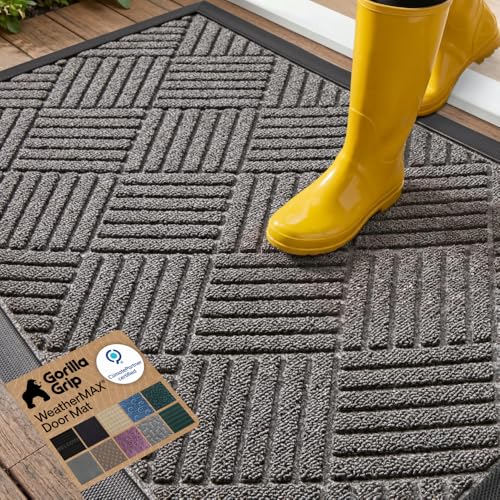 GORILLA GRIP 100% Waterproof All-Season WeatherMAX Doormat...