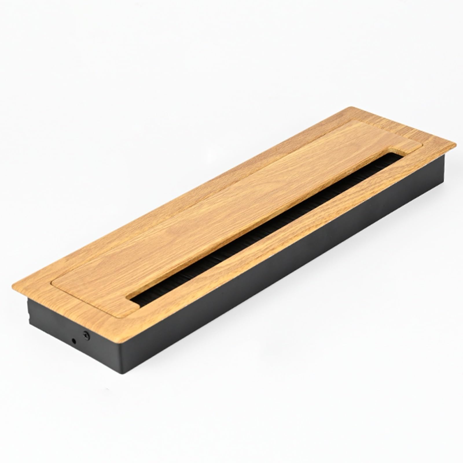 Passe Cable Bureau Passage Câbles Aluminium, Cache Trou Bureau 20/30 cm Finition Bois pour Bureau, Salle Réunion, Meuble TV & Media(#1,30x9cm/11.8x3.5in)