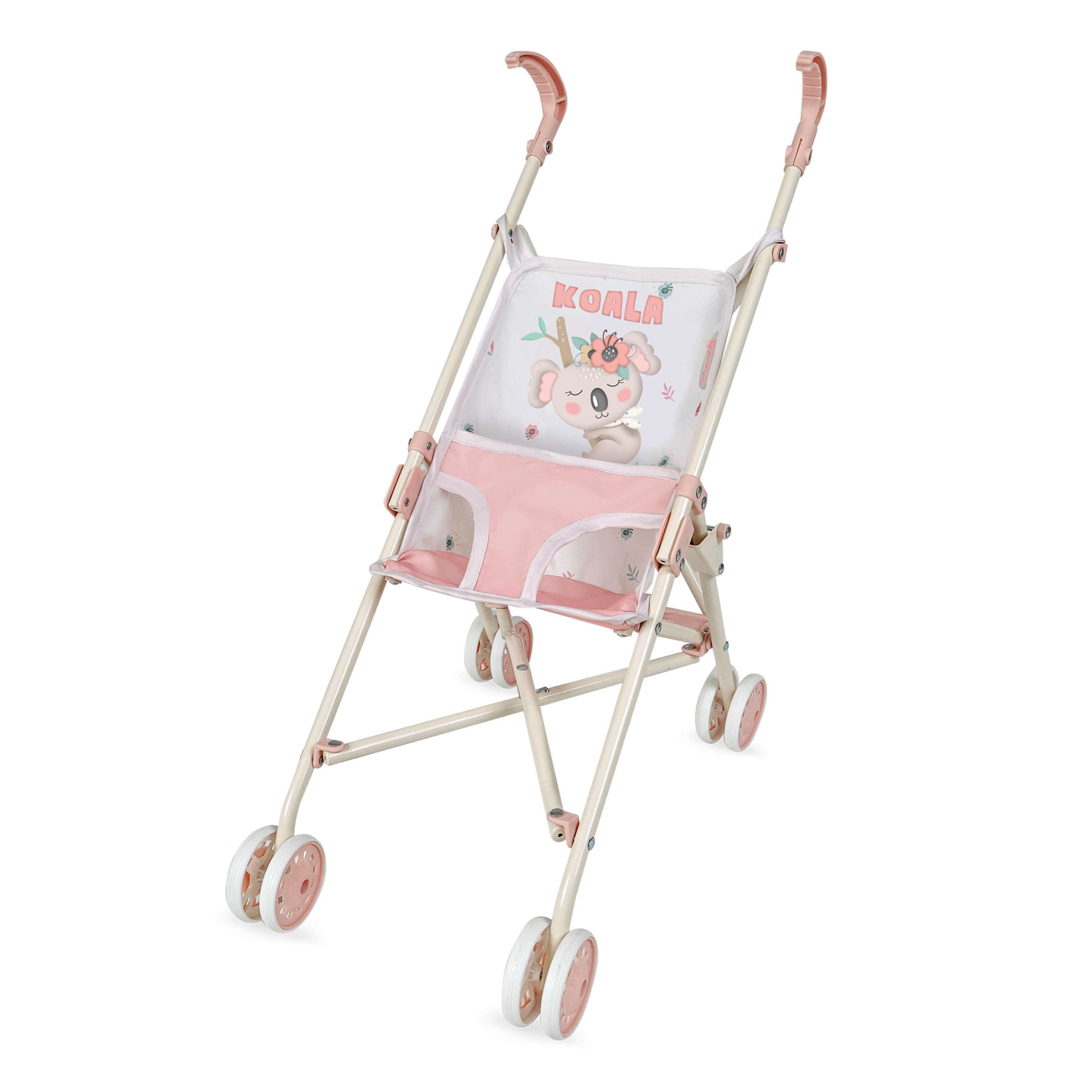 Cochecito para muñecas BABY born con bolso rosa y cinturón de 3 puntos plegable