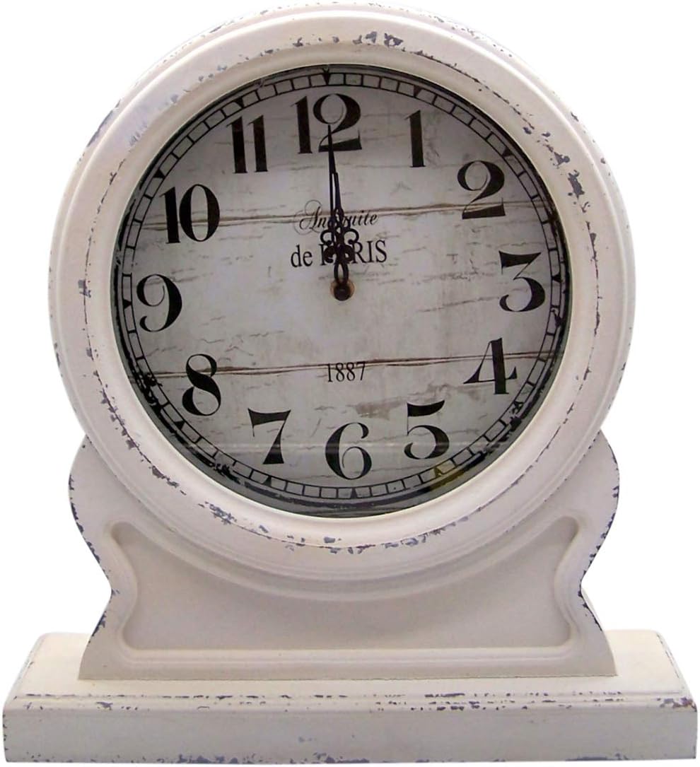 WowserWhite Vintage Style Shelf Clock, 17 Inch