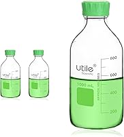 Vista 9 de Utile Botella multimedia, 3.3 botellas de vidrio de borosilicato con tapones de rosca GL45, 6 botellas de medios de laboratorio de 8.45 onzas