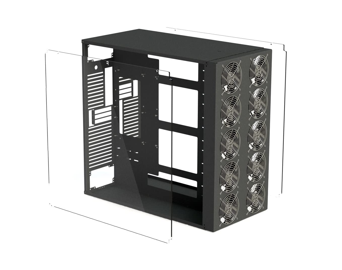 XtremeMiner Mining Rig Frame V5 Supports 12 GPU,4 SMPS,2 Motherborad,10 Cooling Fans 4000 RPM