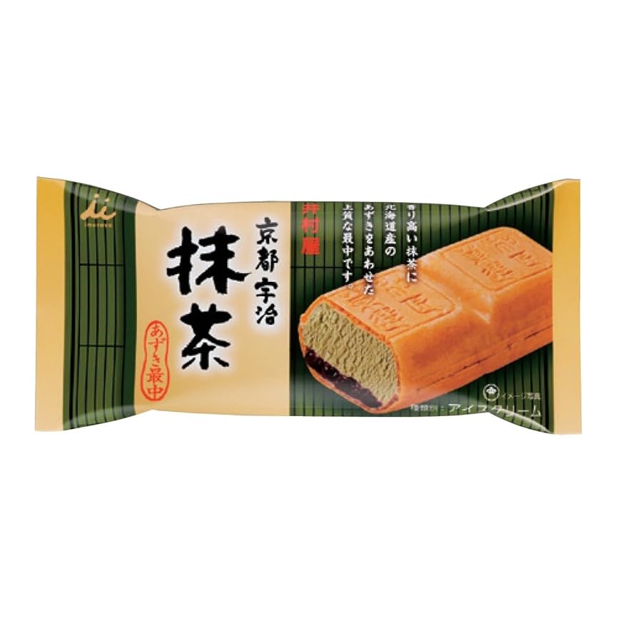 抹茶モナカ Amazon.co.jp: [冷凍] 井村屋 京都宇治抹茶あずき最中 140ml×18