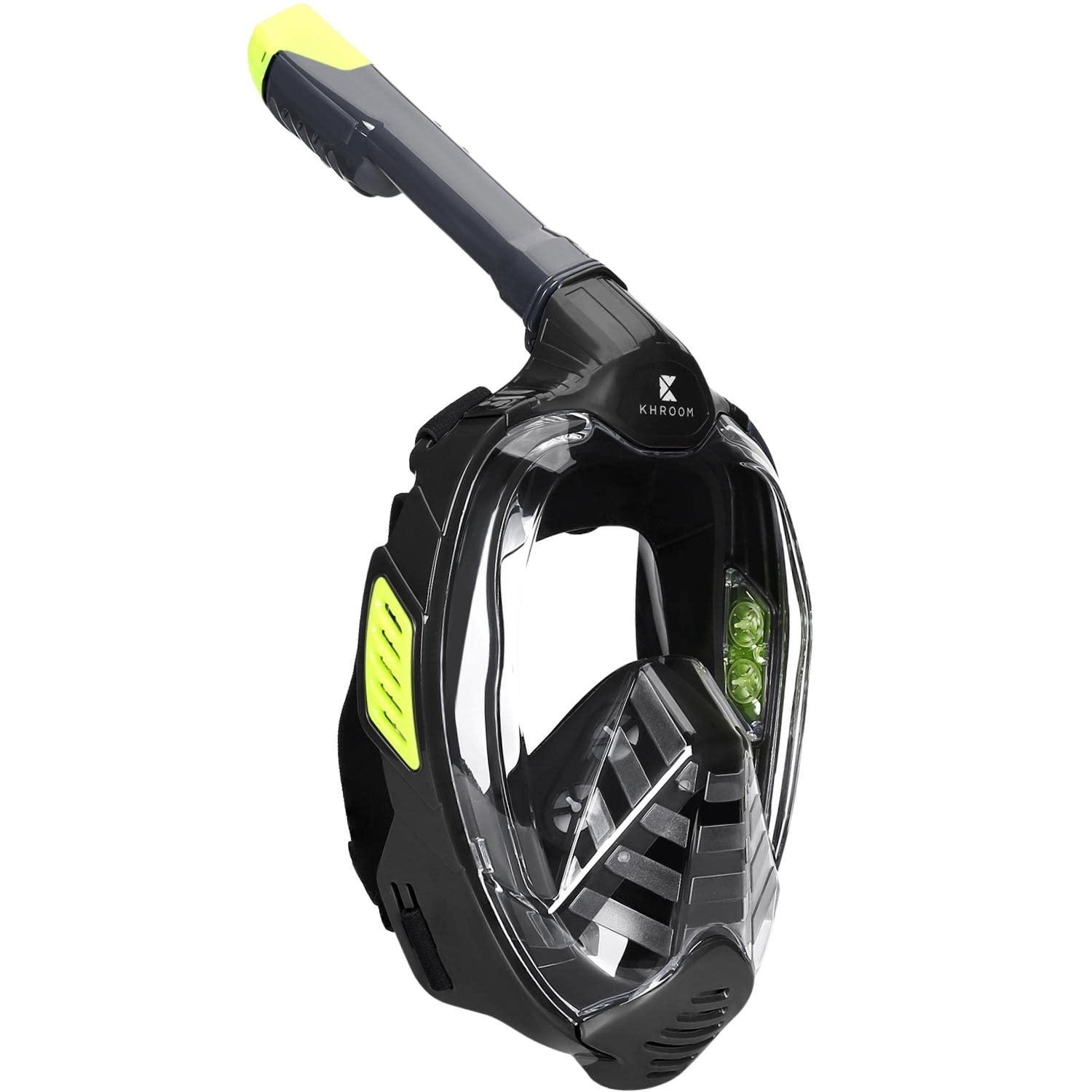 Khroom by DEKRA® tested CO2 safe snorkelling mask full face mask | known from YouTube | Seaview X - diving mask for adults / children | snorkelling equipment (L-XL, Black)