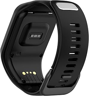 MOTONG For TomTom Adventurer Replacement Band - Silicone Replacement Wrist Band Strap For TomTom Adventurer, TomTom Runner 3/2, TomTom Golfrt 2(Silicone Black)