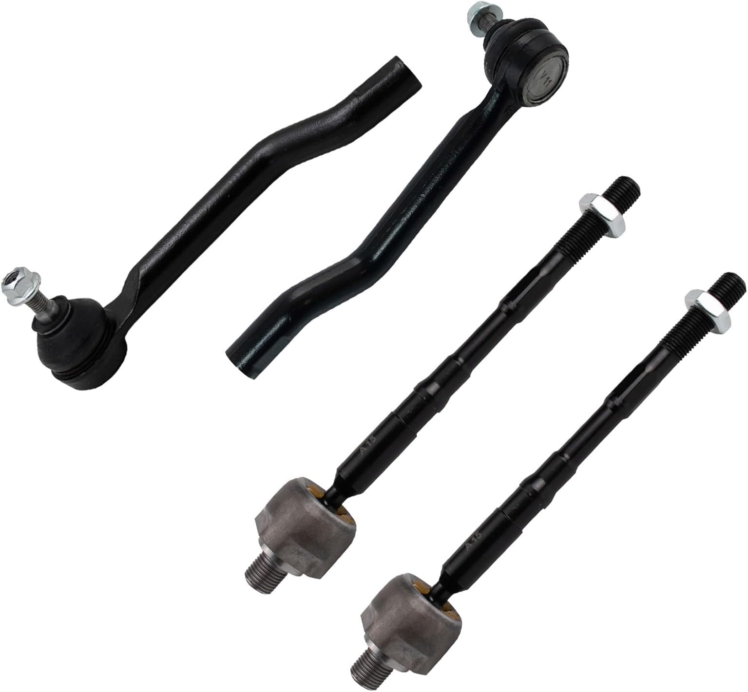 Inner and Outer Driver and Passenger Side Tie Rod Set 4 Piece Compatible with 2014-2020 Nissan Rogue 2017-2022 Nissan Rogue Sport