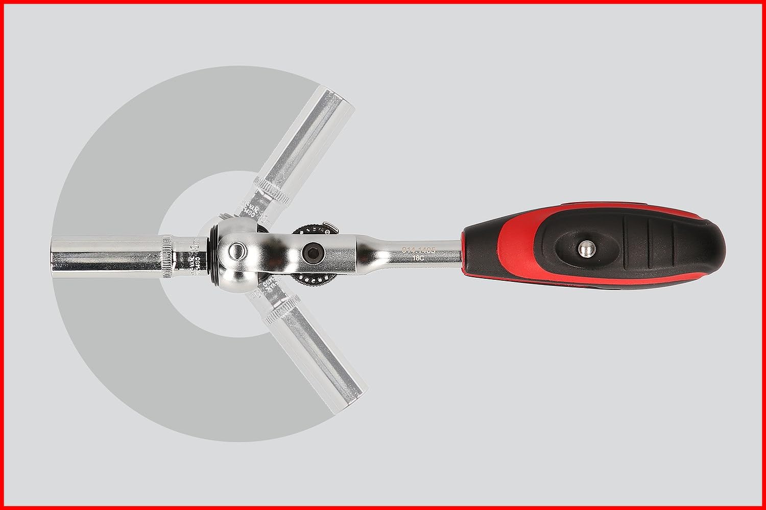 KS Tools 914.1405 Cricchetto a testa snodabile con impugnatura mini a T MODIFIX da 1/4", 72 denti