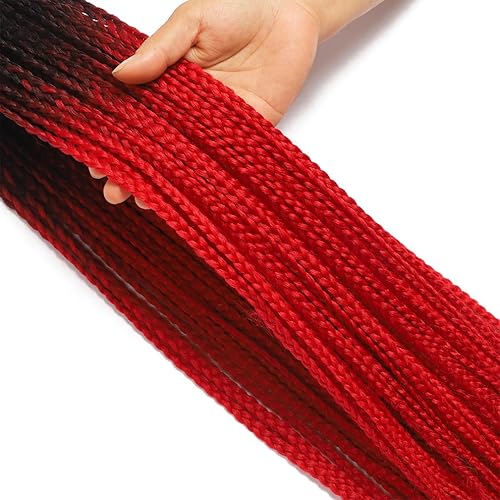 Miniatura 3 de Extensiones de cabello de ganchillo preenlazadas de 24 pulgadas, hechas a mano, 3 paquetes de extensiones de cabello trenzado para mujeres, 22