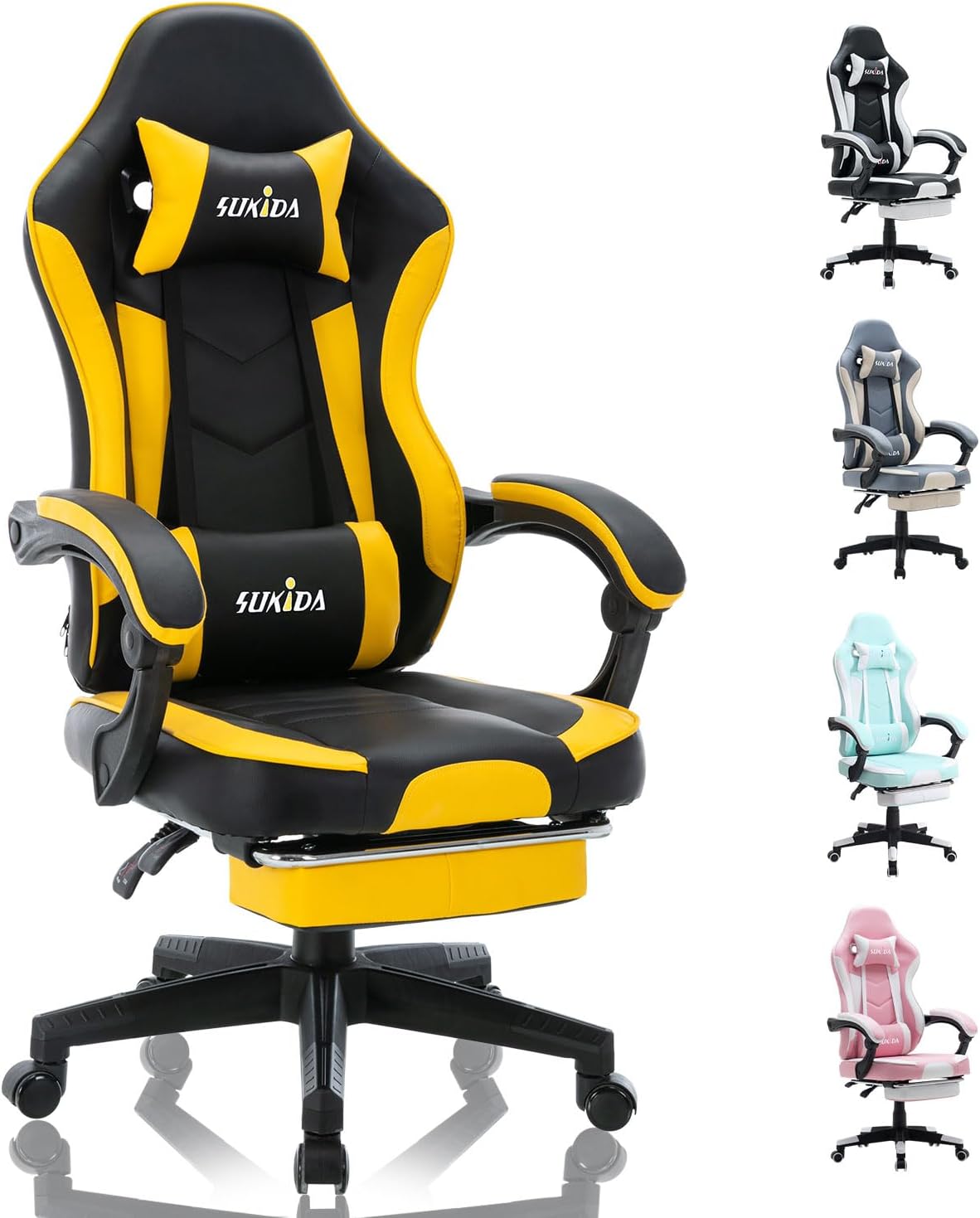 SUKIDA Gamers Choice Gaming Chair Gaming Chairs for Adults 300lbs