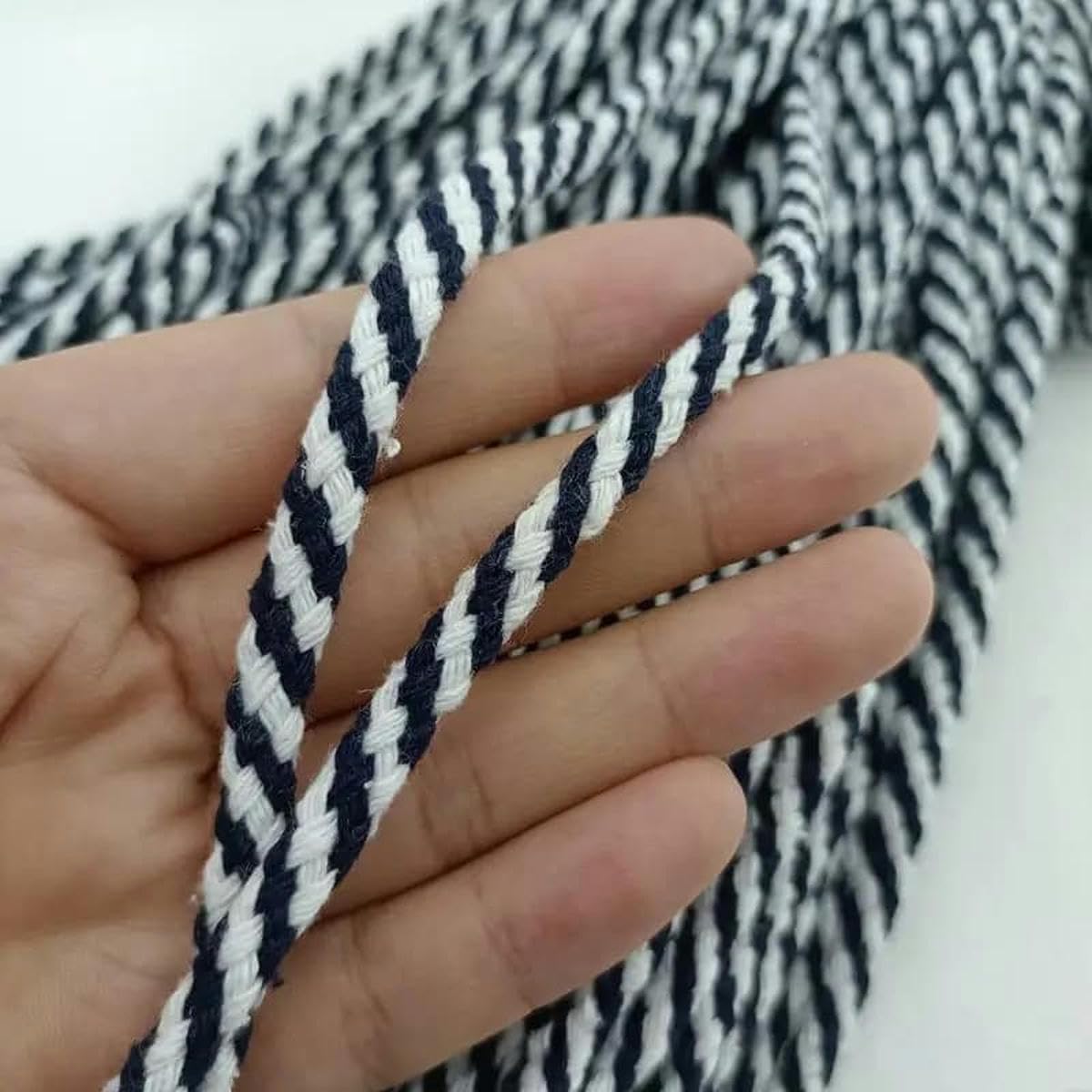 Macrame Rope Twisted String,Cotton For DIY Craft And Sewing Multicolor 5mm 30m(Navy)