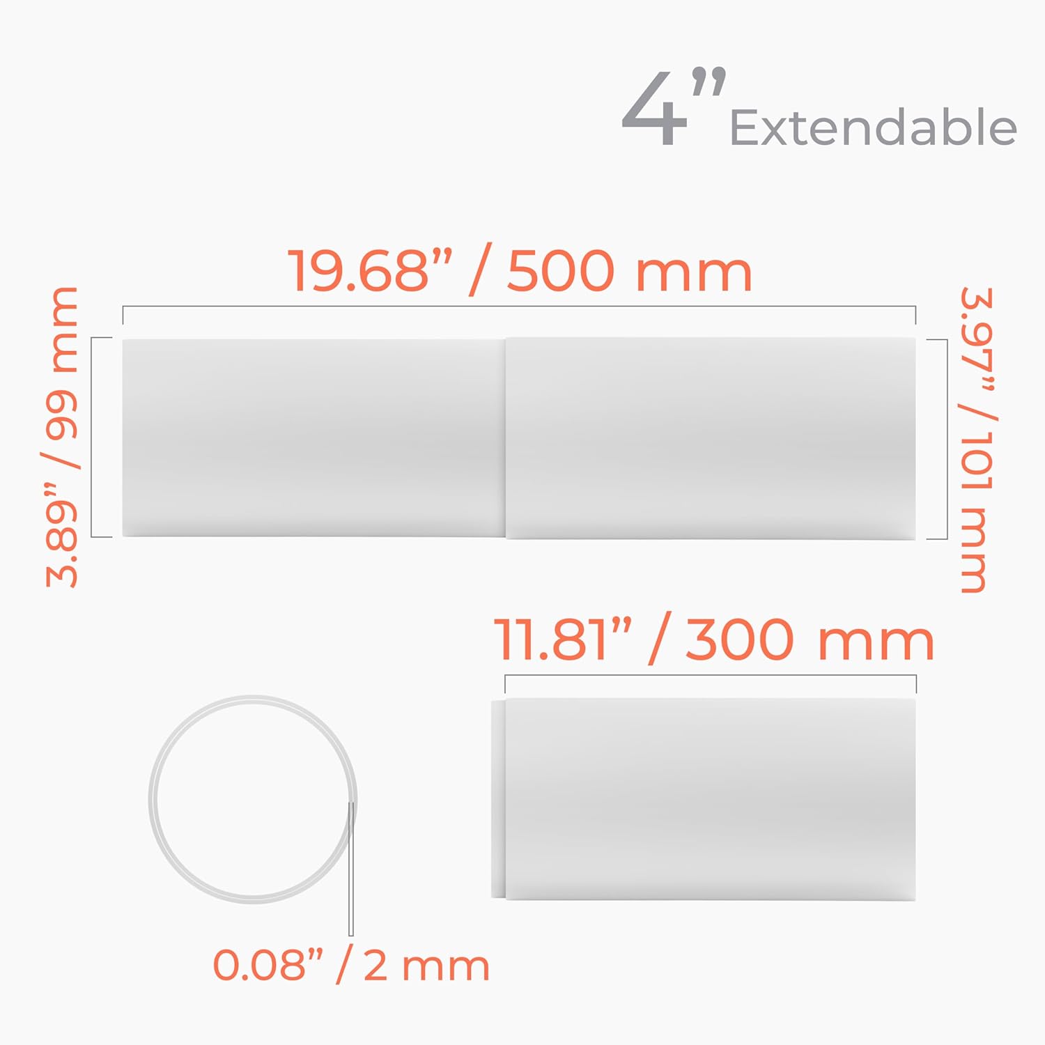White 4 Inch PVC Pipe – Extendable Plastic Tube 12–20 Inch Length – Lightweight & Durable PVC Tube – HVAC Duct Pipe For Air Supply/Exhaust - Home Improvement, Office, Residential Vent System