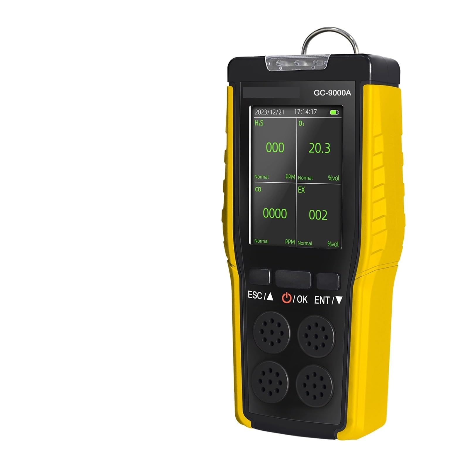Detector de Gases, Detector de Gas Profesional, analizador O₂ EX H₂S CO, Monitor Calidad del Aire for Seguridad Industrial, Sensor 9000A
