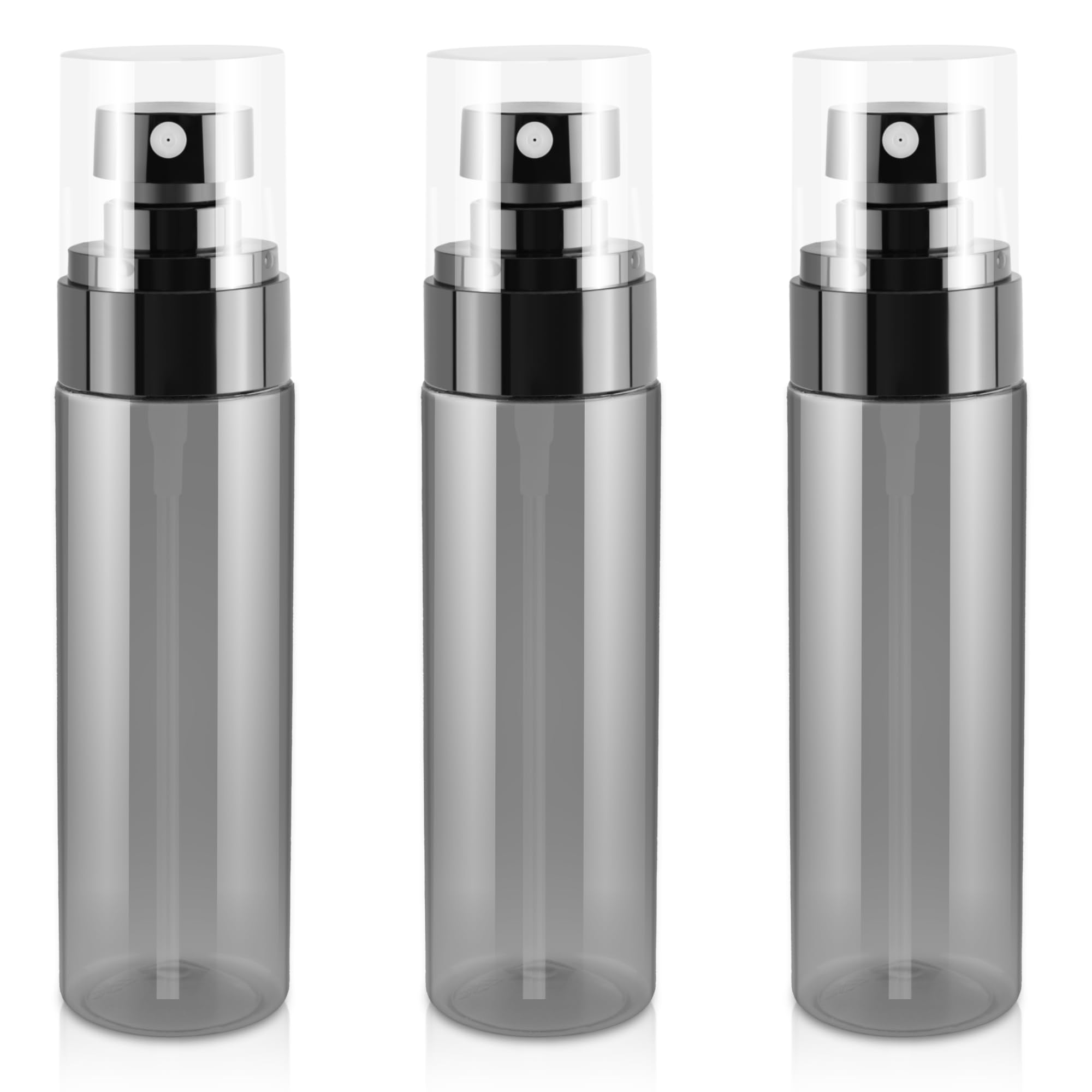 GIVITASOT 3Pack Small Spray Bottles, 3.4oz Black Plastic Fine Mist Mini Mister Bottles for Hair, Cleaning, Salons, Planting, Skin Care