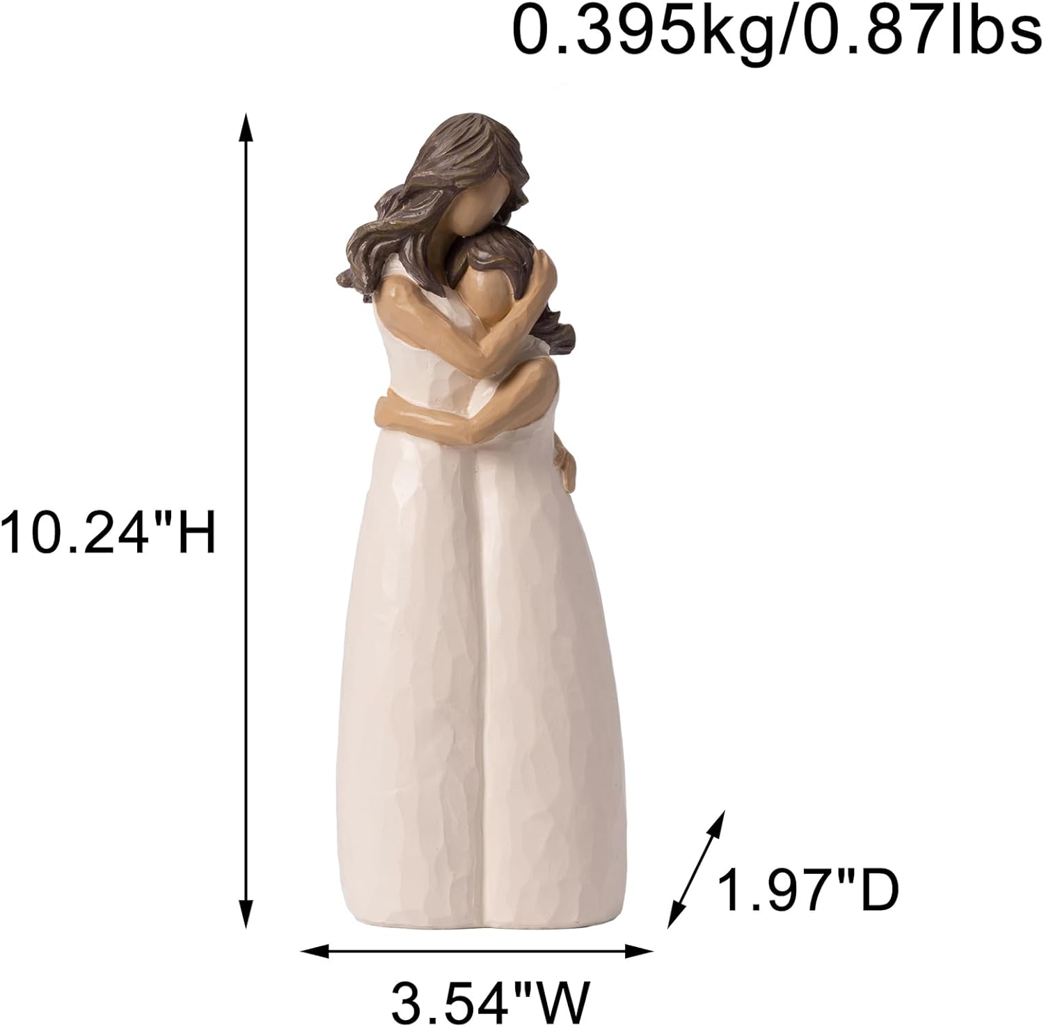 BUTILIVEEN Resin Mother Daughter Figurines, Hugging Mother and Daughter Figurine Statues, Gifts for Daughter from Mom, Home Bedroom Living Room Tabletop Shelf Decor - Image 7