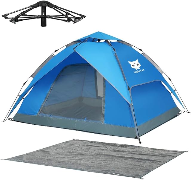 Night Cat Pop Up Tent 2 3 Man Person Camping Tent Waterproof Instant Automatic Easy Set Up Dome Holiday Tent