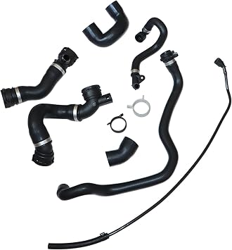 XQSMWF Radiator Coolant Water Hose Pipe Kit 7 Hoses Compatible with BMW E90 128i 328i 2007 2008 2009 2010 2011 N51 Replace Part Number 11537545890 1712761851 17127618510 17127531581 11537516414