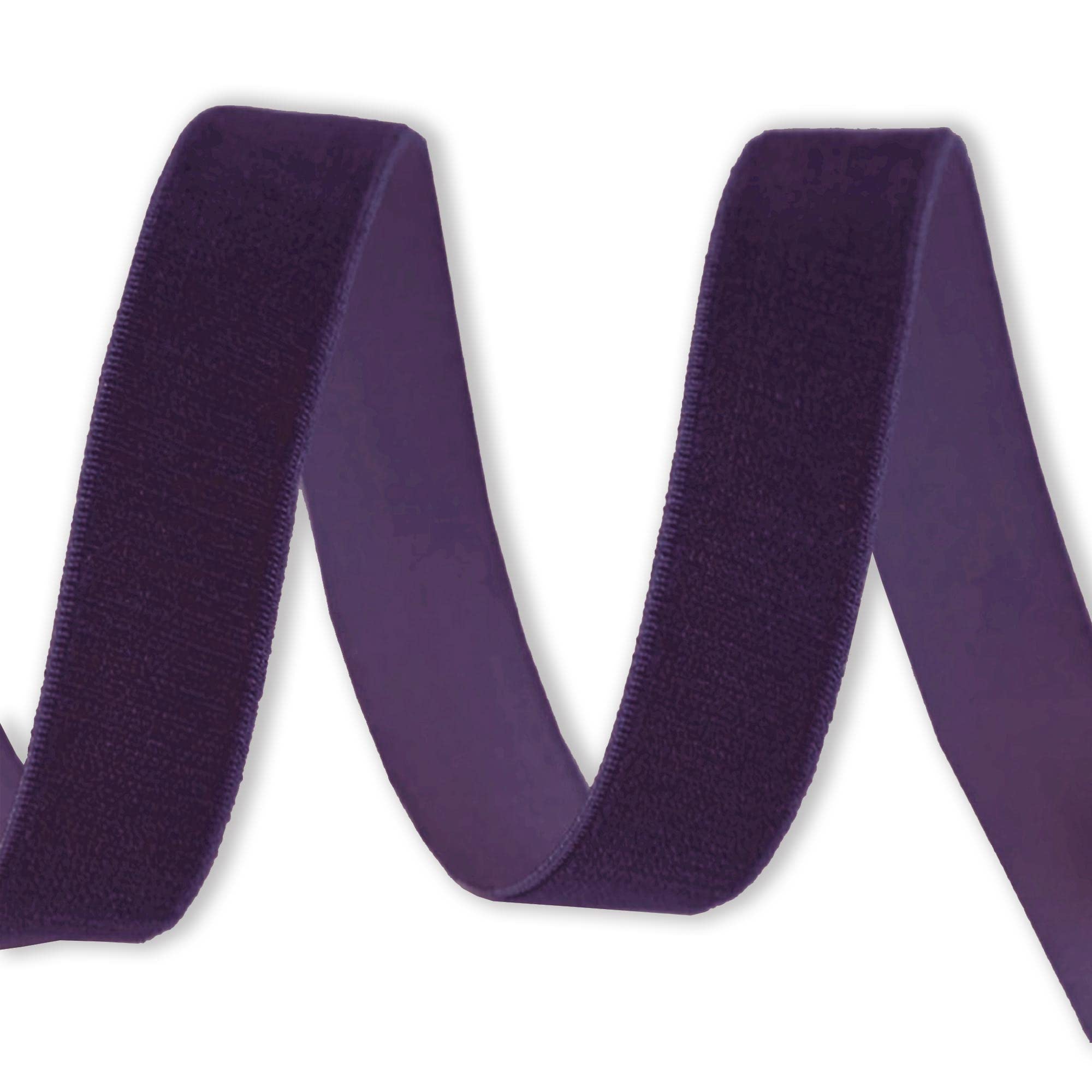 Habercrafts Purple 9Mm Velvet Elastic Ribbon Flat Stretchy Cord Flat Elastic Velour Tape Sewing Band Trimming For Skirts Trousers Waistbands Headband Masks Clothing Arts & Crafts (9Mm - 1 Meter)