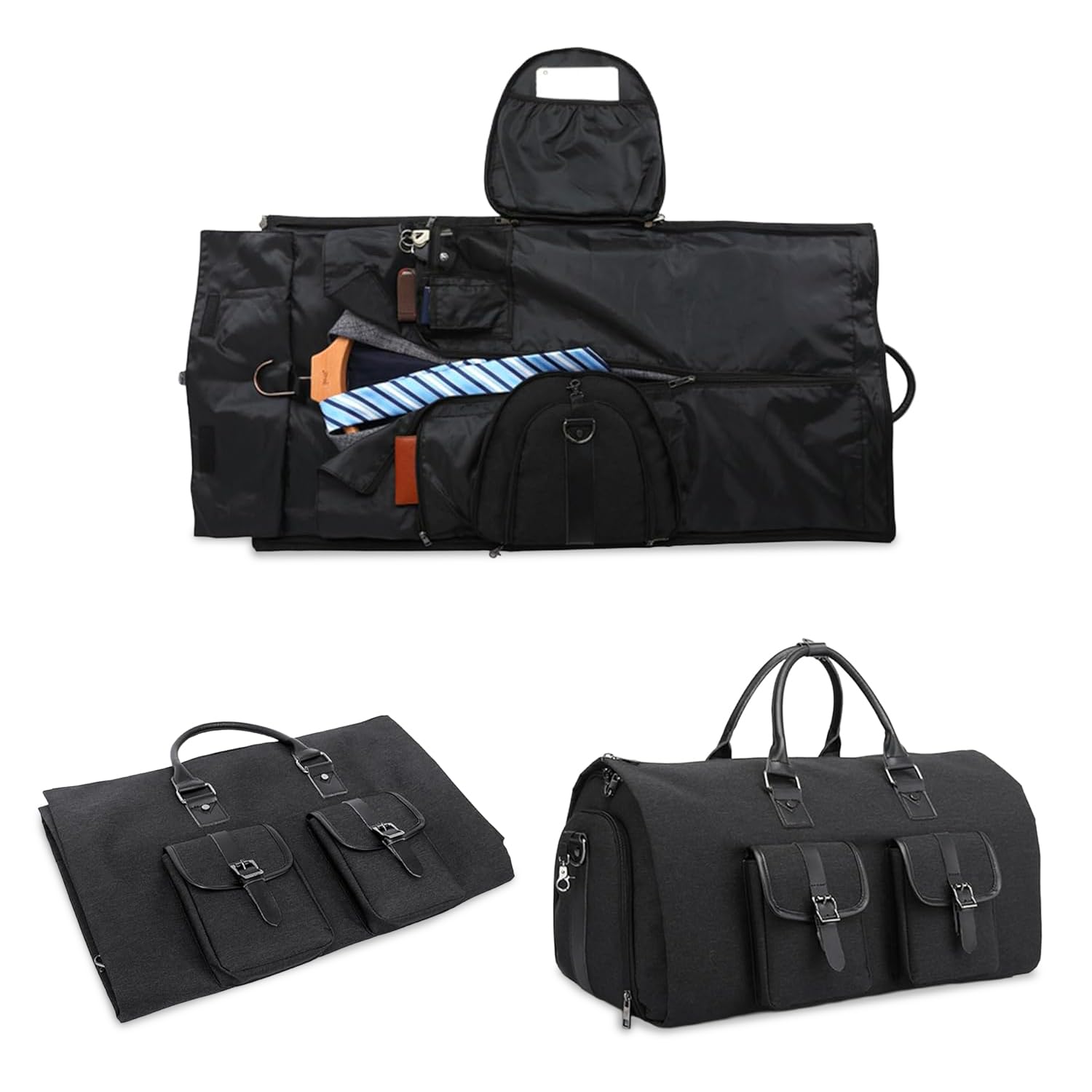 Avilia Borsone Viaggio 2 in 1 Impermeabile 56x32x33 cm -Scomparto Scarpe Ventilato - Bagaglio a Mano Cabina - Borsa Palestra Sportiva Weekend - Tessuto Oxford Tasche Multiple