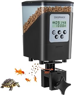 Automatic Fish Feeder for Aquarium Fish Feeder Automatic Dispenser Vacation Fish Feeder Automatic Turtle Feeder with Moisture-Proof Design Suitable for Fish Tank with Hood and Without Hood