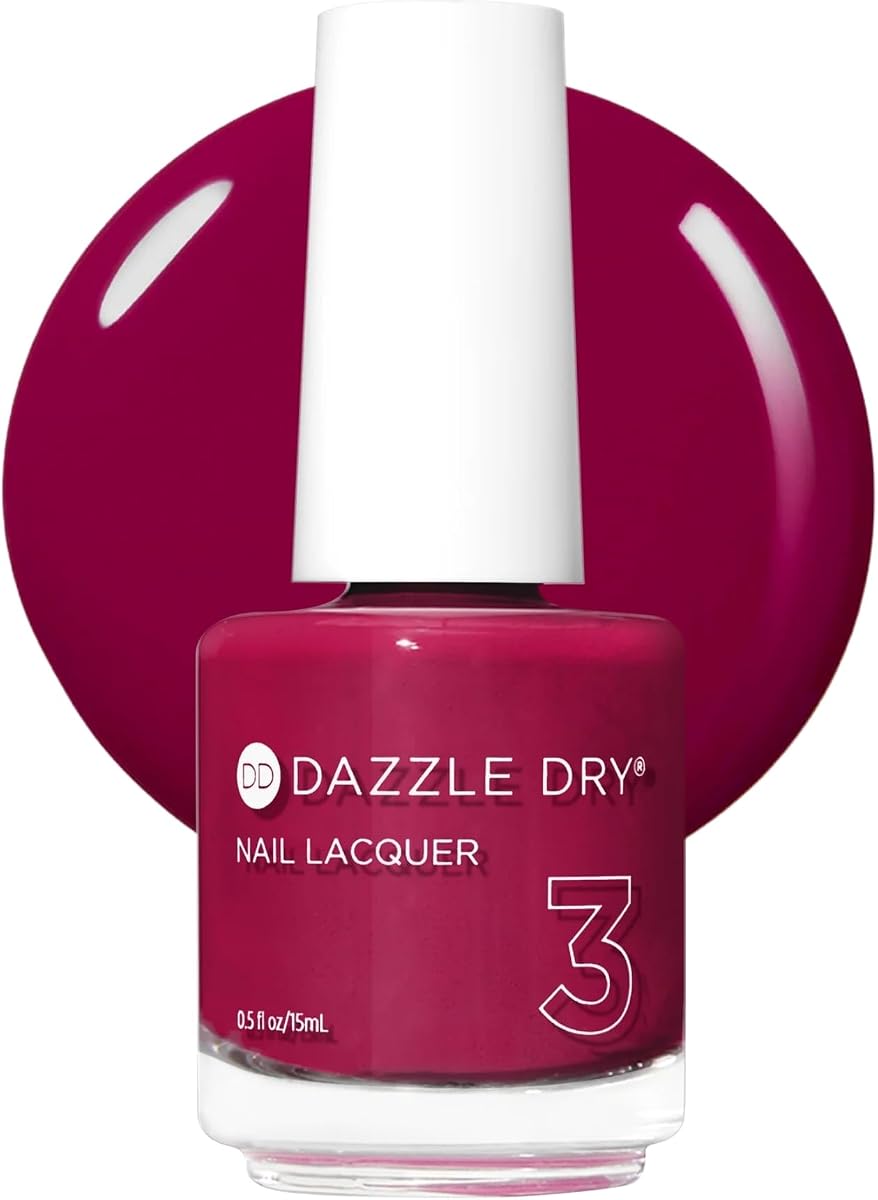 Nail Lacquer, Step 3 – Raspberry Rush (0.5 fl oz) | A Raspberry With Purple Undertones · Full Coverage · Cream Finish · Quick-Dry