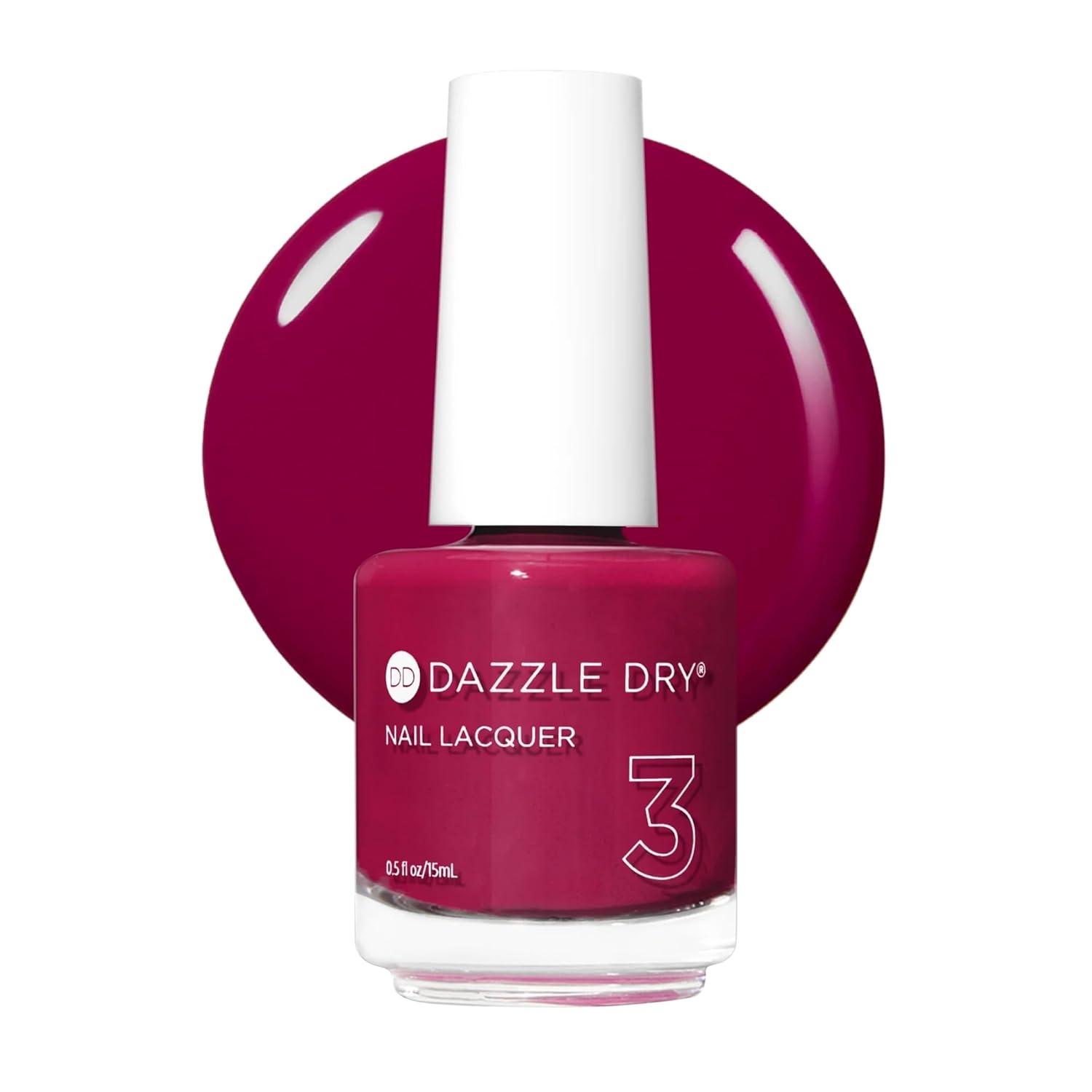Dazzle Dry Nail Lacquer (Step 3) - Raspberry Rush - A raspberry with purple undertones. Full coverage cream. (0.5 fl oz)