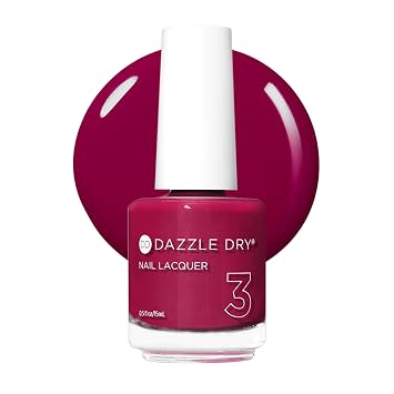 Dazzle Dry Nail Lacquer الخطوة 3 - Raspberry Rush - توت مع نغمات أرجوانية. كريم تغطية كامل. 0.5 أونصة سائلة