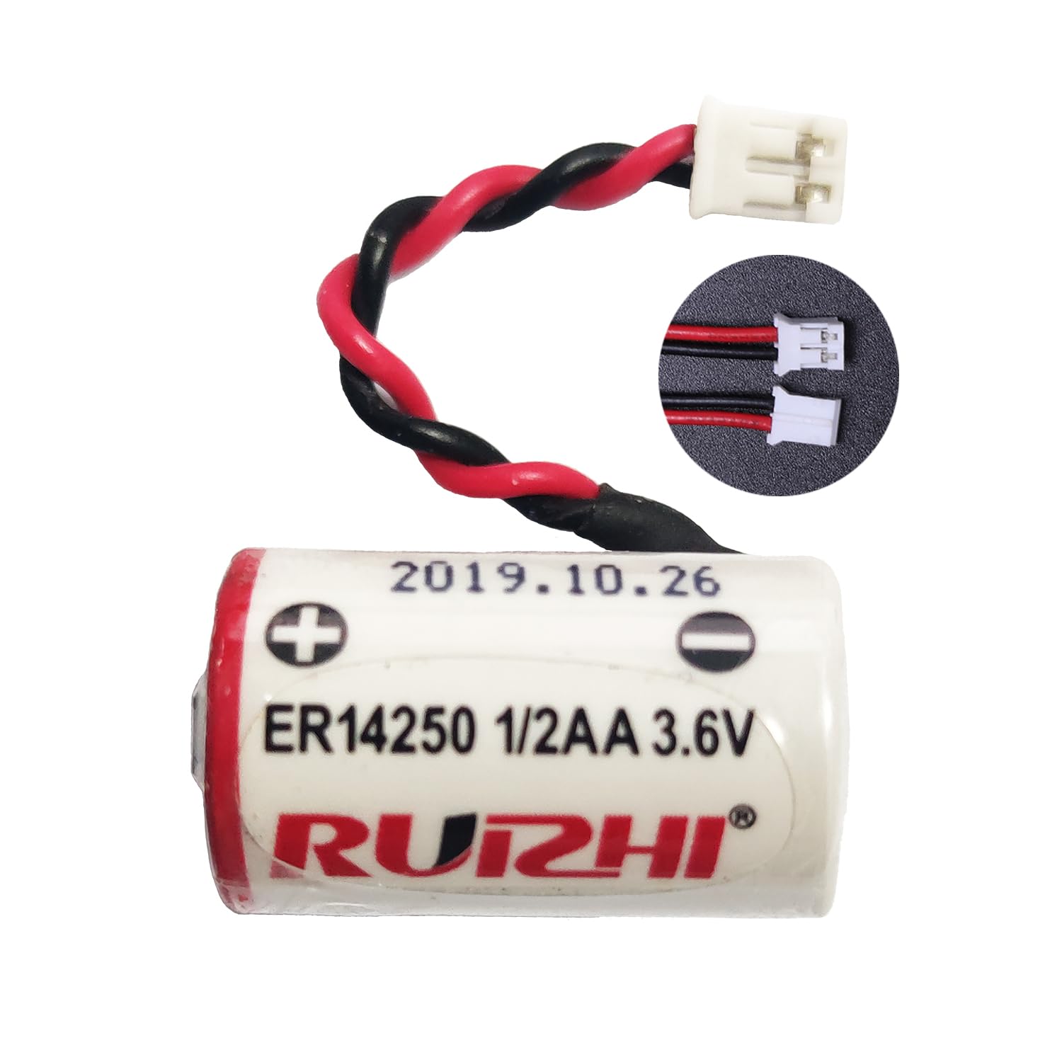 RUIZHI Replacement Battery for Siemens VDO Digital Tachograph DTCO 1.4/2.0*/2.0A/2.1/2.2/3.0/4.0/4.0E, Compatible with A2C59511954, A2C59511954X, LS14250-VDO, Li-SOCl2 ER14250 3.6V 1200mAh (6 Count)