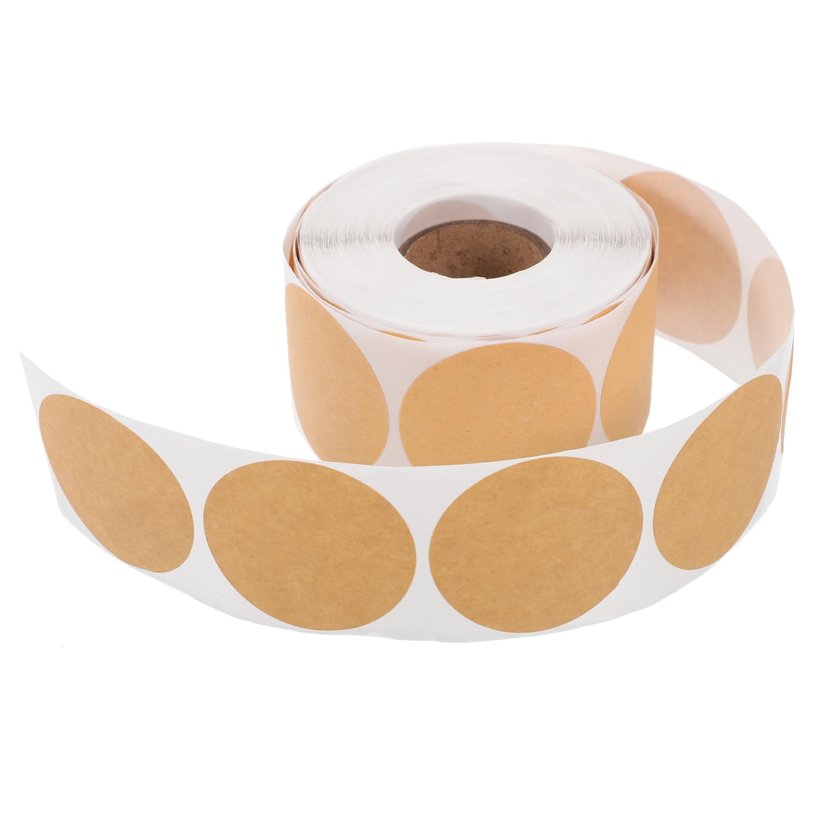 DOITOOL 5 Etichette Adesive Rotonde Kraft Adesivi Vuoti per Organizzazione e Decorazione per Barattoli Regali e Hobby e