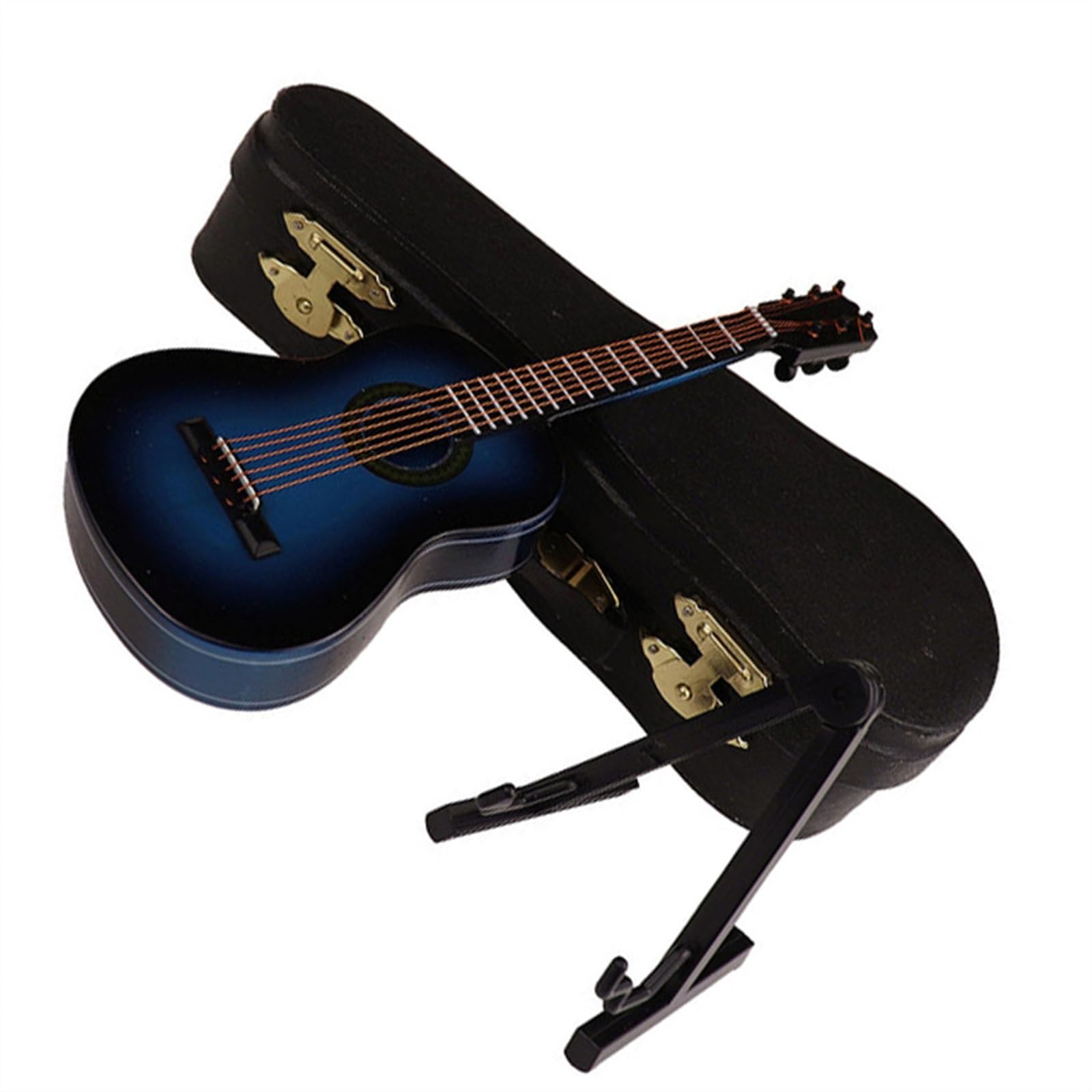ZAMASS Musical Ornaments Decoration 20 Cm Length Miniature Mini Guitar Model Instrument for Home Decoration Wood Craft with Stand (Color : 04)