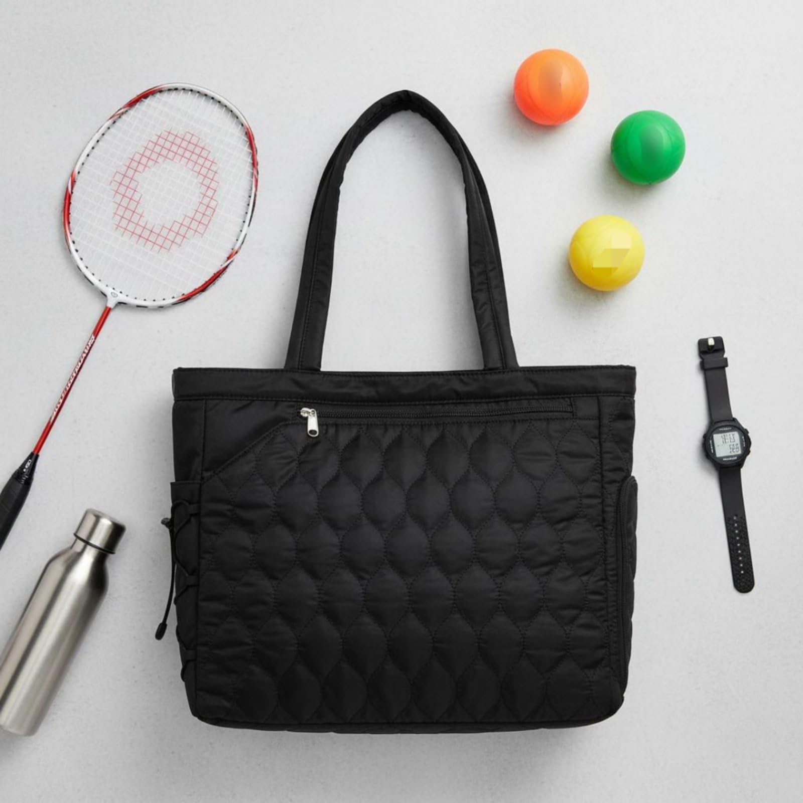 Borsa Sportiva Outdoor Borsone Tote Borsa da Ginnastica Borsa da Tennis con Scomparto Scarpe Tracolla Imbottita Portaracchette Tasca Laptop Poliestere