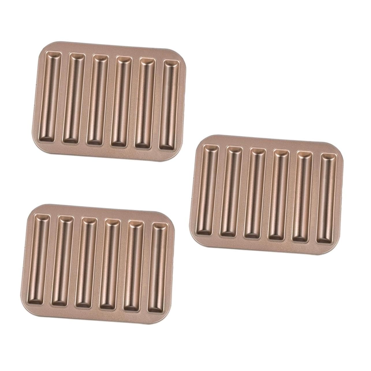 Ipetboom 3 Pièces Moule à Gâteau Pratique pour Pâtisserie DIY Moule à Adhésif pour Gâteaux Pâtisseries et Biscuits à Cavités Or