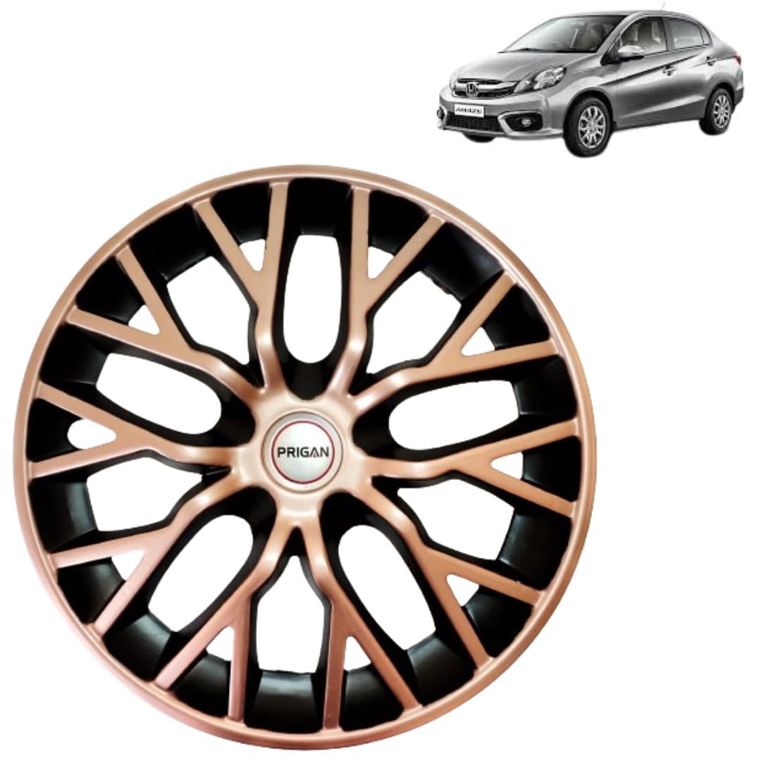 Prigan Amaze Copper Black Wheel Cover 14" for -Amaze (Set of 4 Pcs) (Press Fitting) Model- Phantom Copper 14
