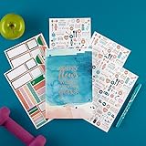 Erin Condren Wellness Log Bundle with Stickers (Includes Petite Planner w/Illustrative and Functional Stickers