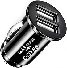 1pcs Quick Charge Car Charger Adapter, Car Charger Fast Charge, Mini Dual Port 12V/24V USB Cigarette Lighter Socket Adapter Plug Compatible with i-Phone, Sam-sung and Android phones