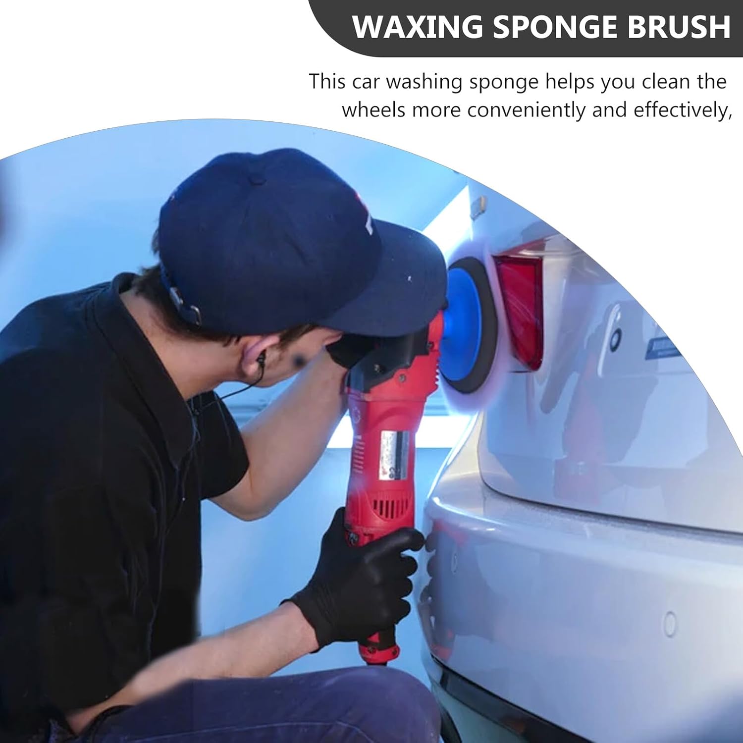Garneck Car Wheel Cleaning Sponge High Density Polishing Pad for Car Washing and Waxing Orange Sponge Brush for Tire and Rim Care Easy to Use and Scratch