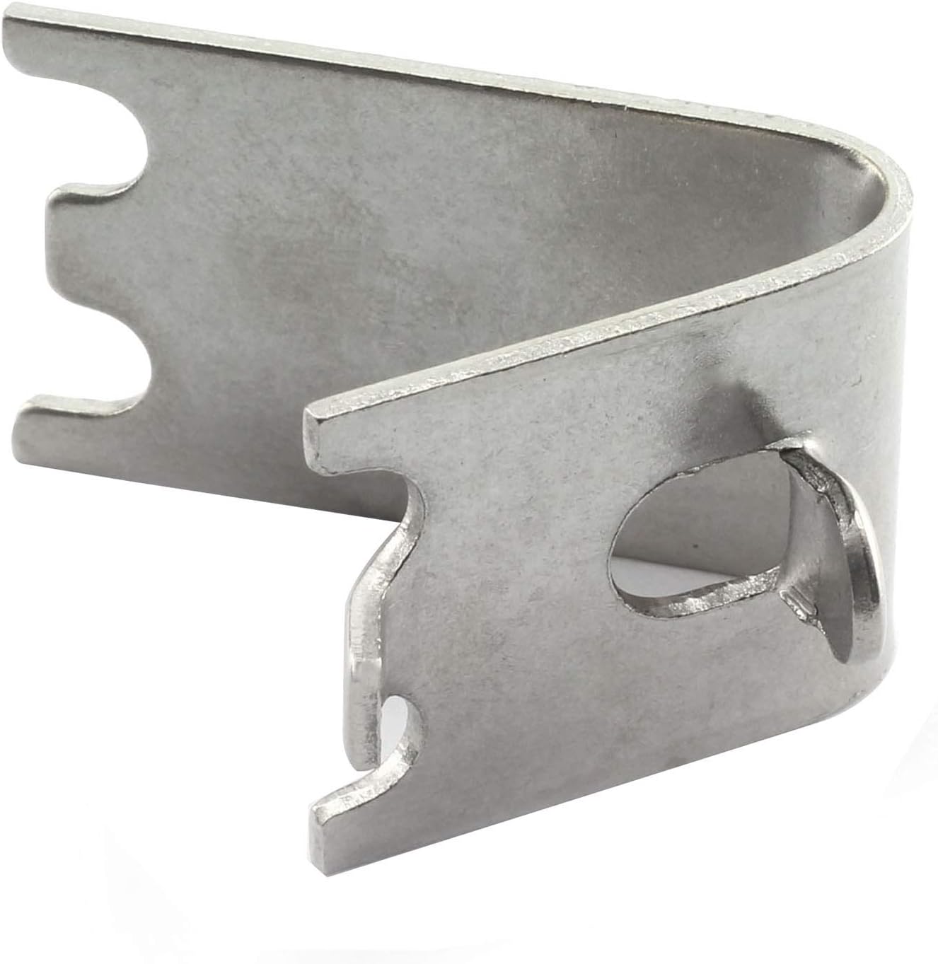 RLECS 6pcs Stainless Steel Refrigerator Shelf Clips, Silver, 1.5mm Thick
