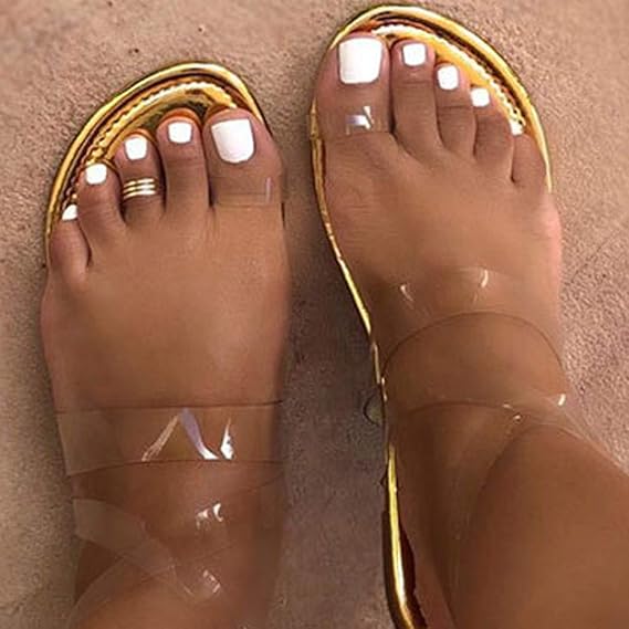 clear flat sandals