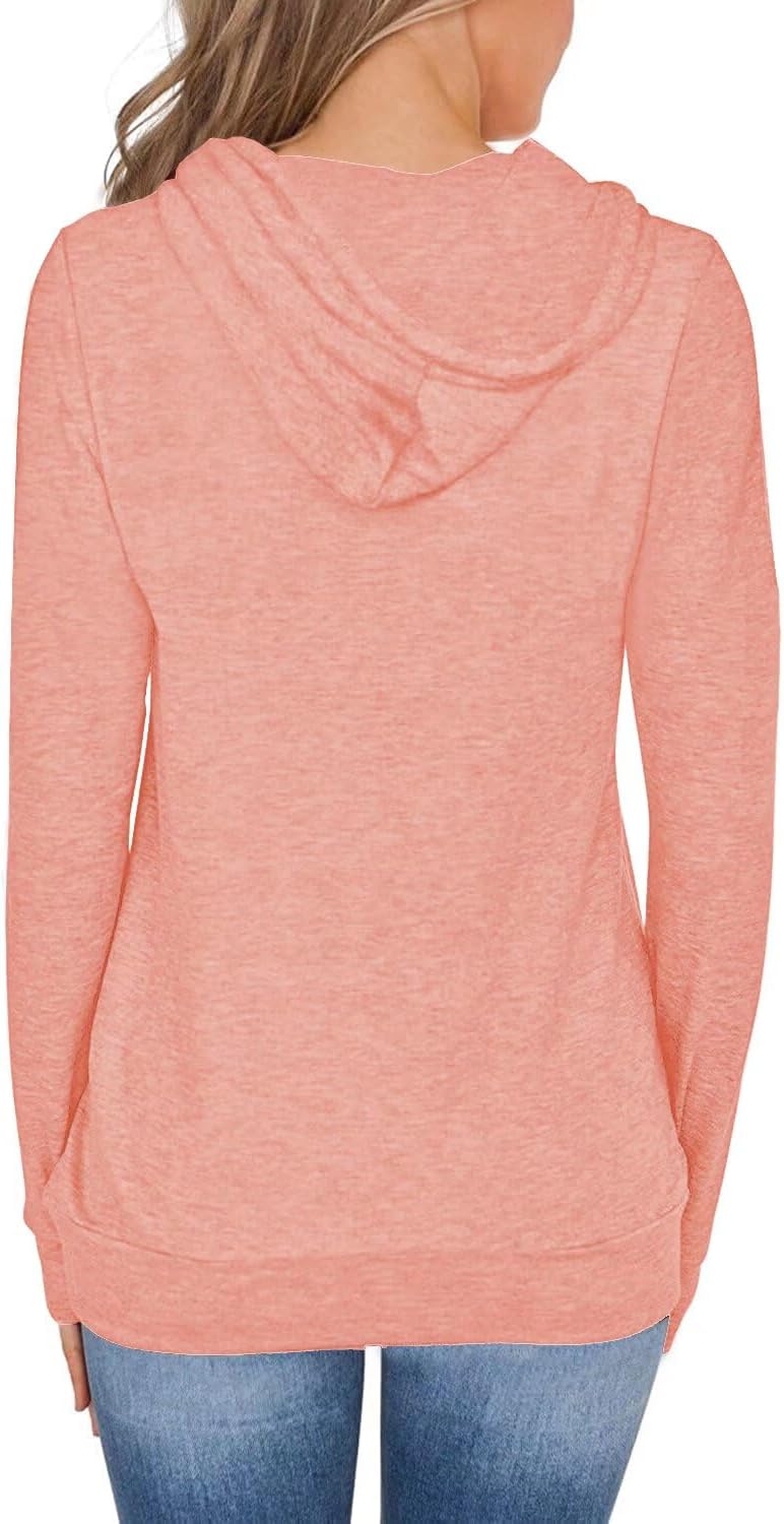 Women's Long Sleeve Hoodies Tops Lightweight Hooded Sweatshirts Pullover Casual Tunic Shirts with Pocket - Image 3