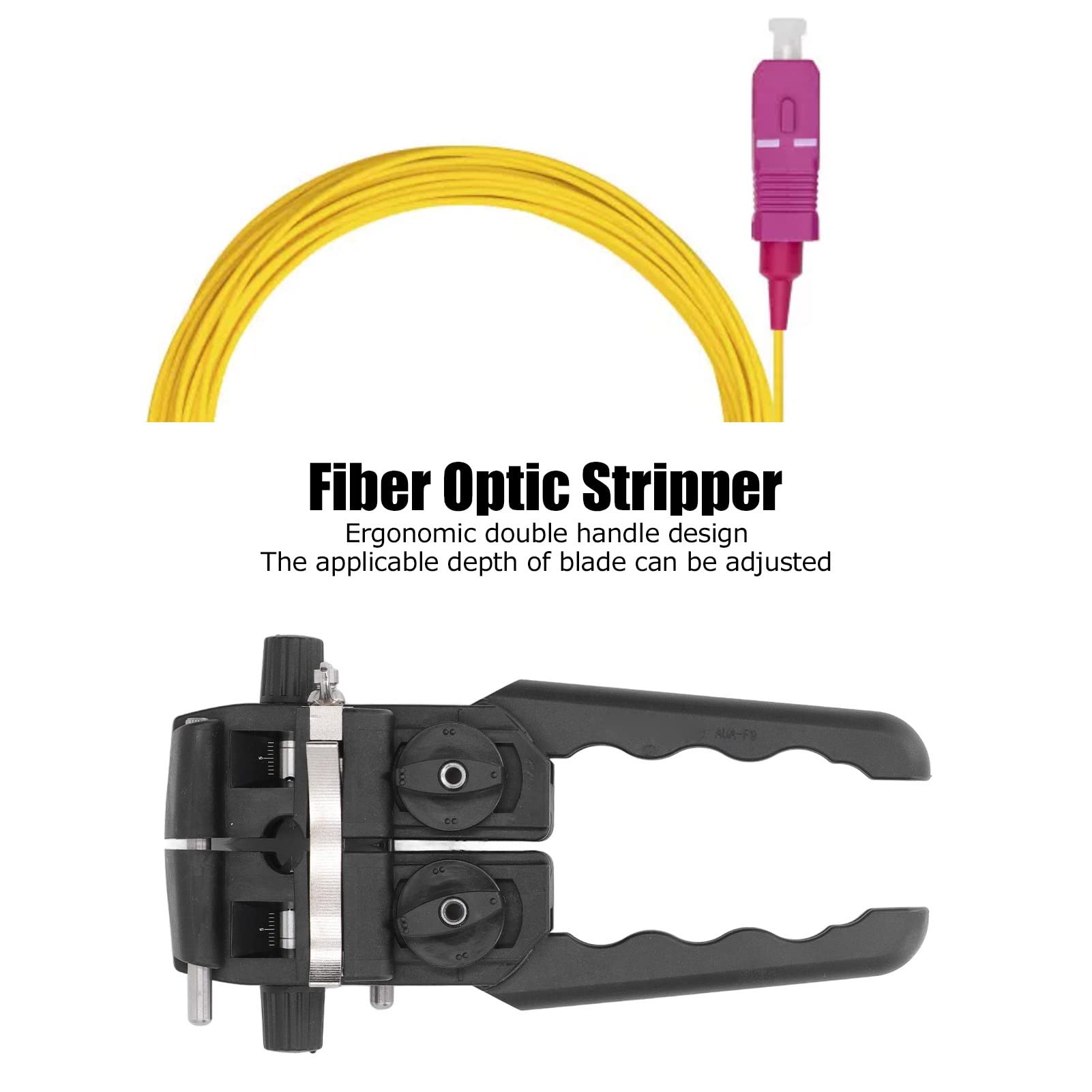 Cocoarm Pelacables de Fibra óptica, Cuchillo Pelador de Cables de Plástico, Herramienta de Pelado Longitudinal y Transversal Ajustable de 2 Vías de 8 a 30 Mm para Técnicos e Instaladores de Cables