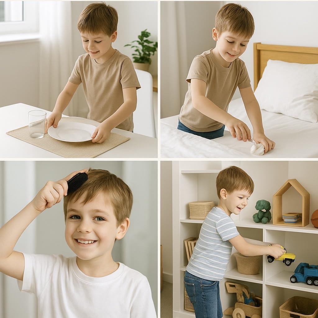 Cuadro de recompensa infantil (3 rotuladores y esponja) | Cuadro magnético de motivación para buen comportamiento con manchas en francés - niño y niña