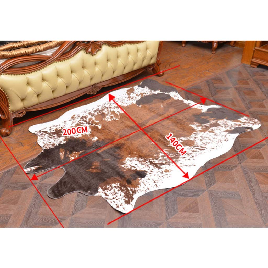 Amazon｜ラグ・カーペット 茶色の動物の敷物革カーペット寝室の