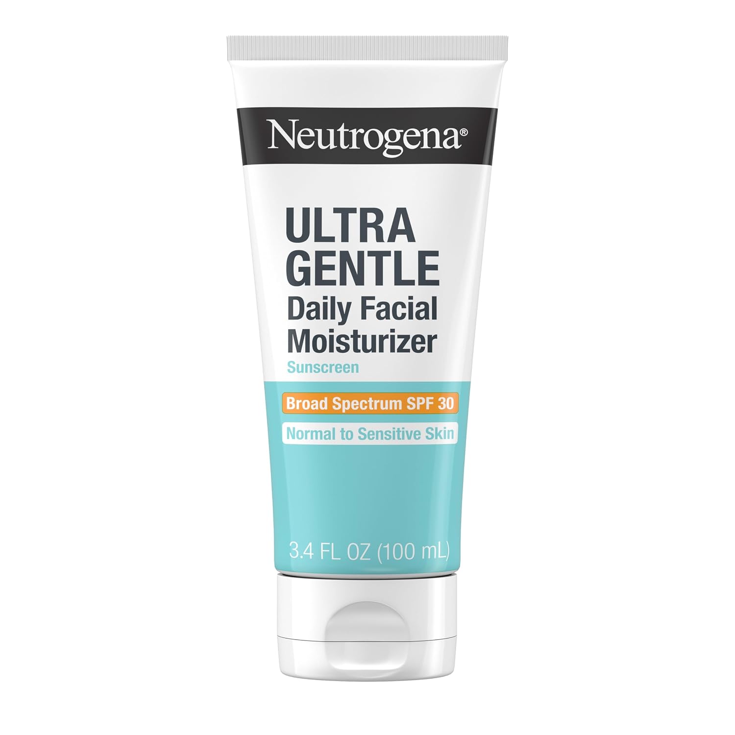 Kenvue Neutrogena Ultra Gentle Daily Facial Moisturizer with SPF 30 Sunscreen with CICA, Lightweight Face Lotion with Broad Spectrum SPF 30 for Normal to Sensitive Skin, Fragrance-Free, 3.4 fl. oz