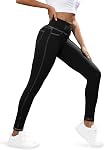 VOOVEEYA Curvy Leggings pour femmes, pantalons de yoga haute taille avec poches arrières Contrôle du tummy