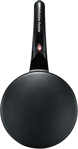 Miniatura 2 de Golden Prairie - Plancha para crepas de 8 pulgadas, sartén eléctrica antiadherente, control de termostato automático, mango largo de mano, con tazón