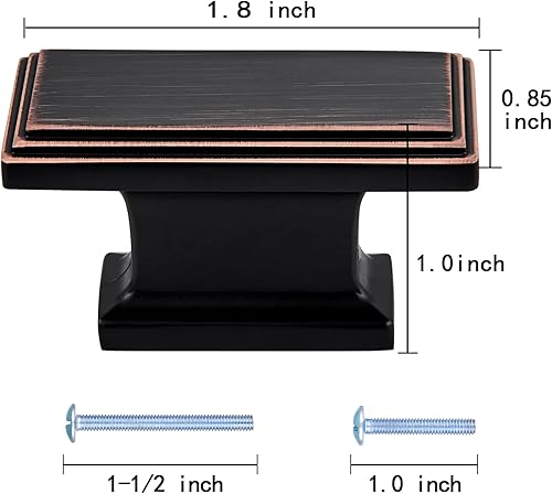 Miniatura 9 de Paquete de 10 manijas largas de gabinete (3-34 pulgadas), manijas de bronce aceitado para tiradores decorativos de cajones, tiradores de gabinete de