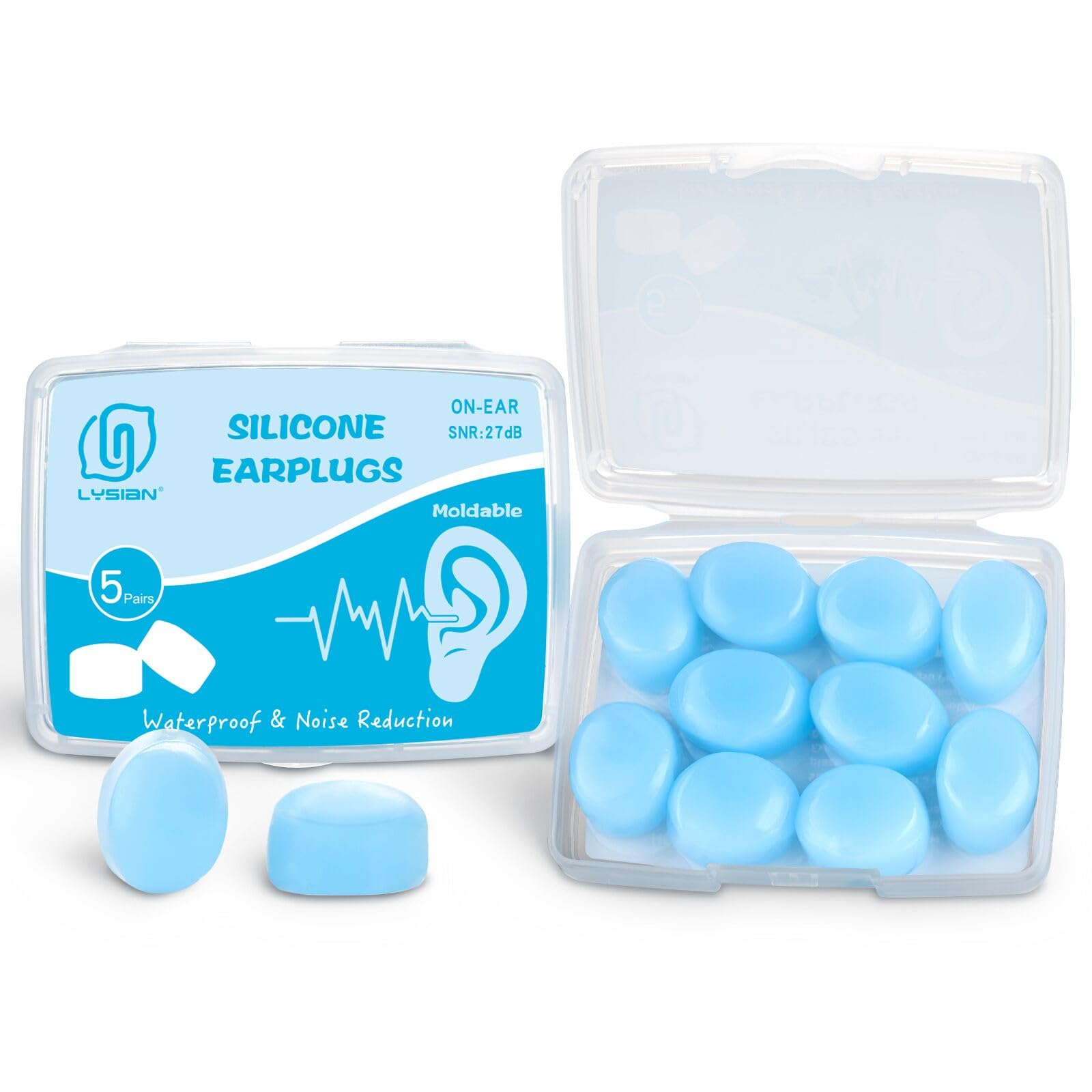 Lot De 5 Paires De Bouchons D'Oreille En Silicone Doux – Réutilisables Pour Sommeil, Natation, Voyage Et Travail, Multicolores