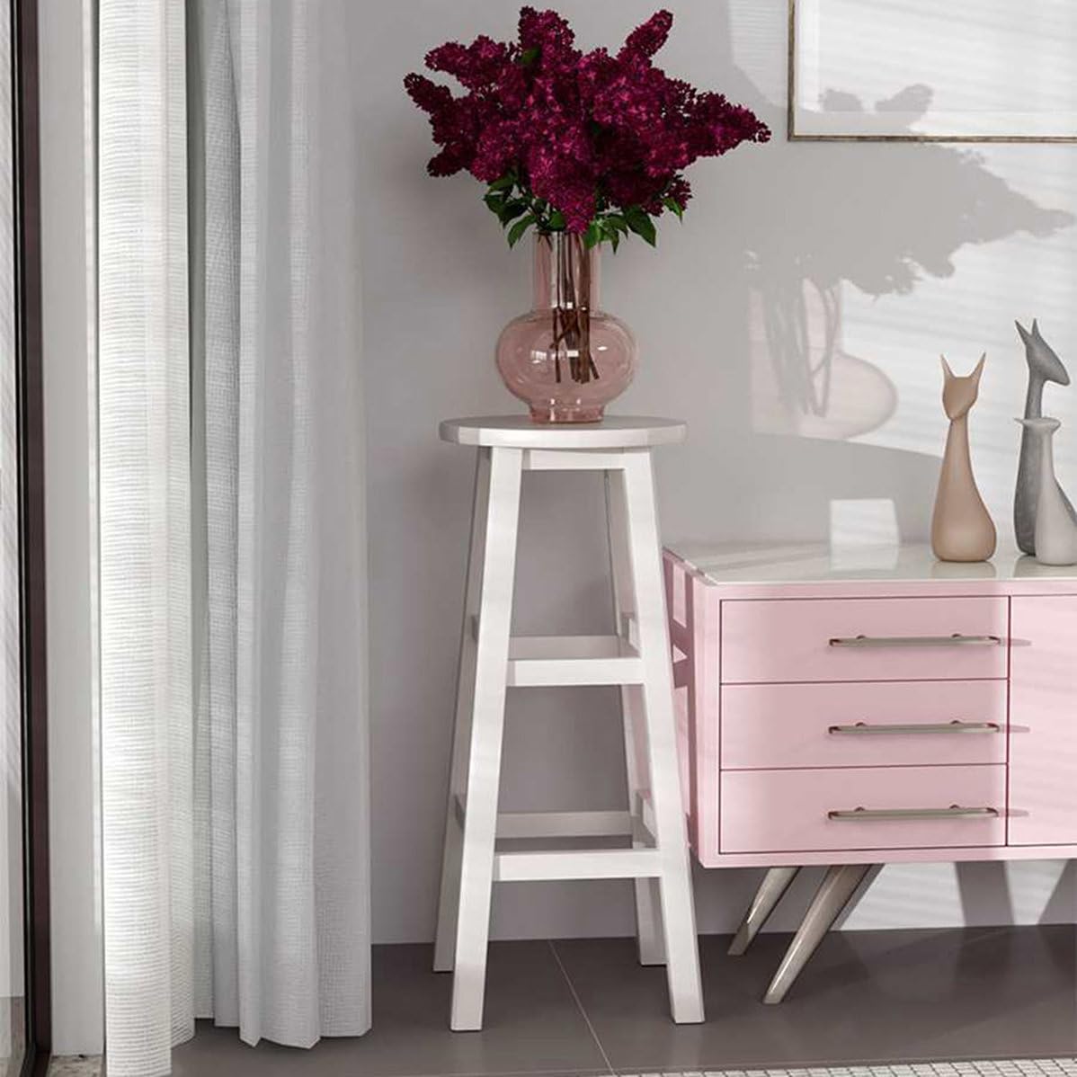 Amazon.co.jp: MJKQ9 木製フラワースタンド ハイラウンド ナチュラル